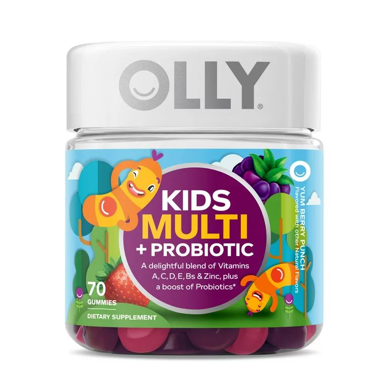 OLLY Kids Multivitamin + Probiotic Gummy, Vitamin A, C, D, E, B, Zinc, Berry, 70 Ct | Walmart (US)