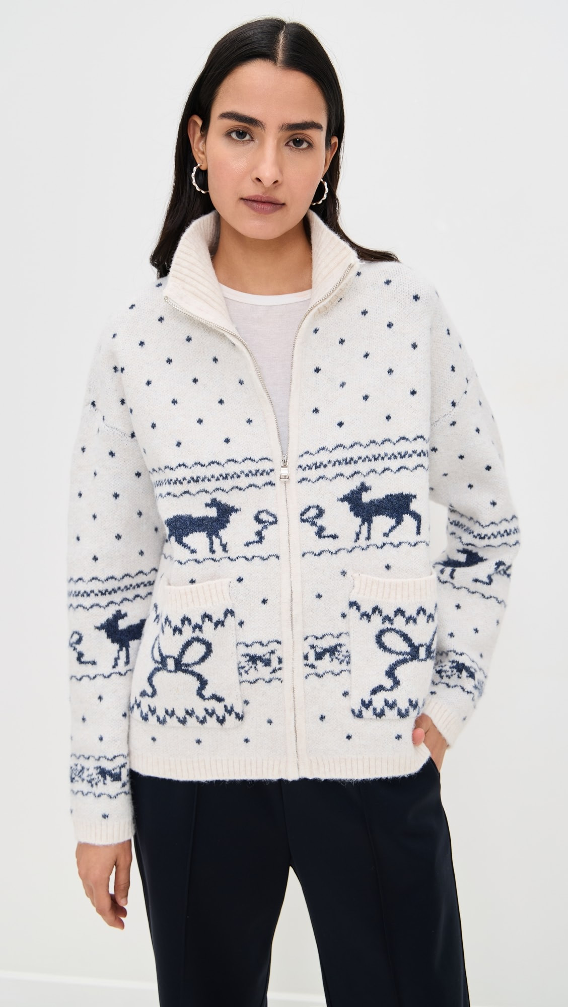 Fair Isle Knit Zip Sweater | Shopbop