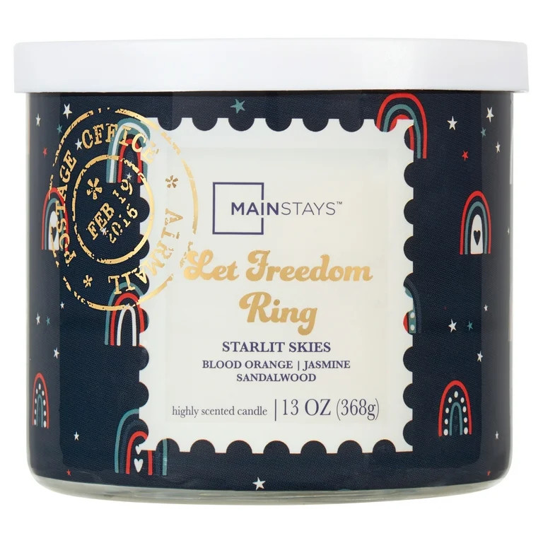 Mainstays 3-Wick Wrapped Let Freedom Ring Scented Candle, 13 oz | Walmart (US)