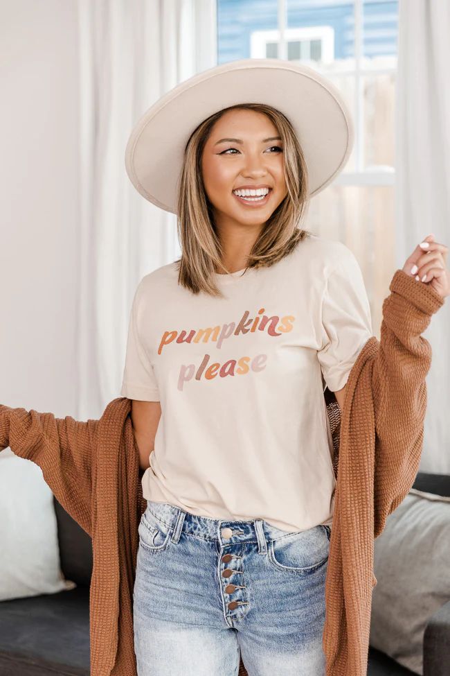 Pumpkins Please Cream Graphic Tee | Pink Lily