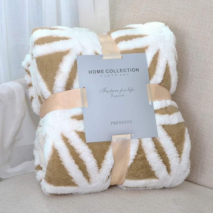 LOMAO Sherpa Fleece Blanket Fuzzy Soft Throw Blanket Dual Sided Blanket for Couch Sofa Bed (Khaki... | Amazon (US)
