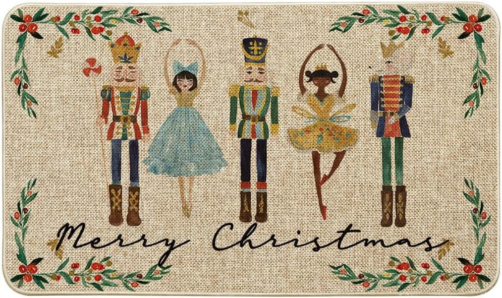Artoid Mode Watercolor Nutcrackers Merry Christmas Welcome Decorative Doormat, Seasonal Winter Lo... | Amazon (US)