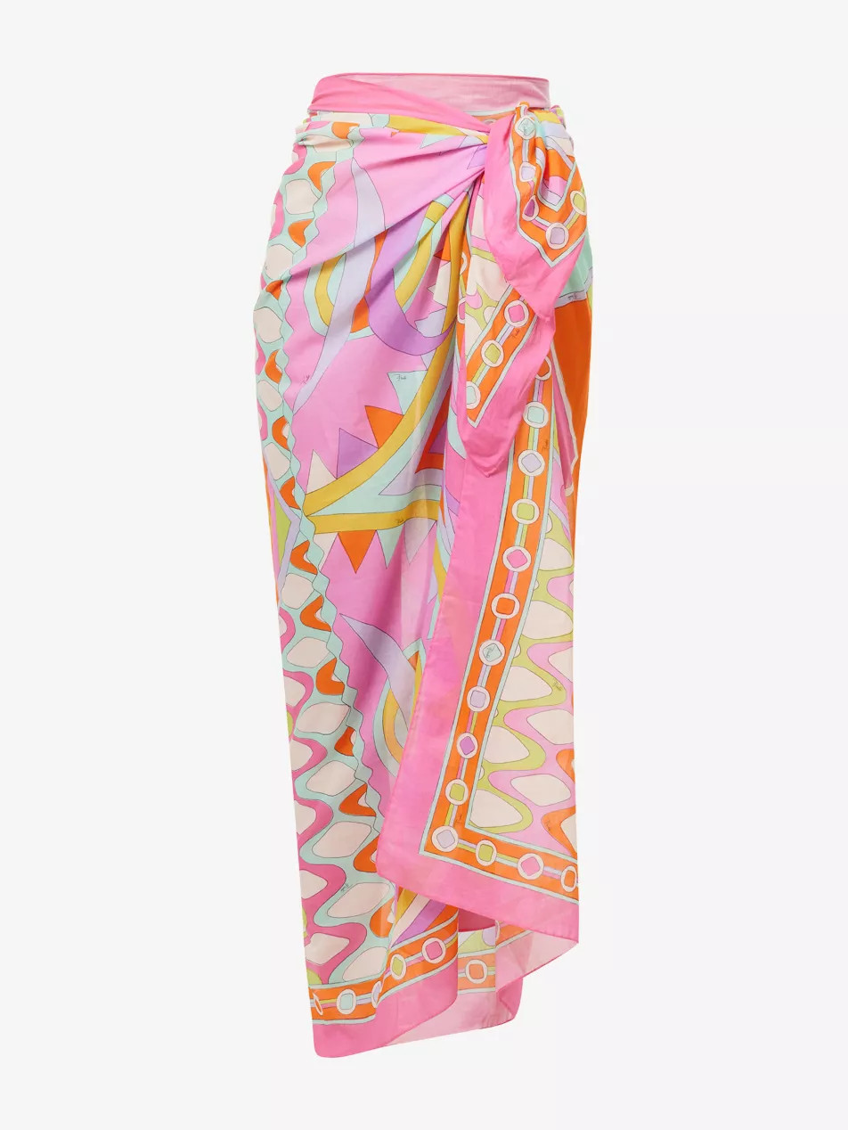 Long Pareo Collane-Print Cotton Sarong | Selfridges
