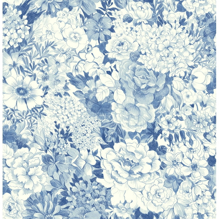 Nuwallpaper Indigo Empress Garden Peel & Stick Wallpaper - Walmart.com | Walmart (US)
