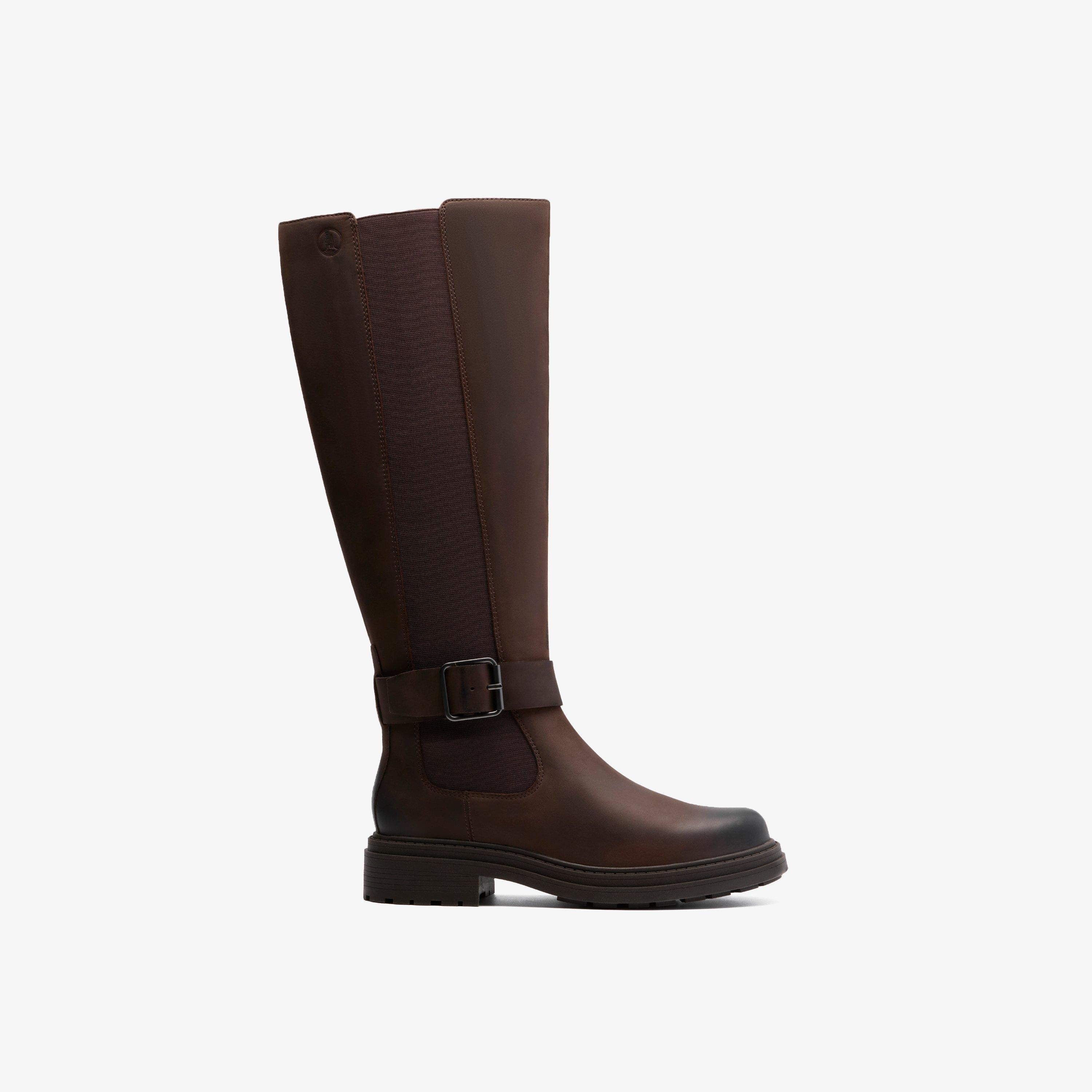 Womens Orinoco3 Tall Dark Brown Leather Knee High Boots | Clarks | Clarks (US)