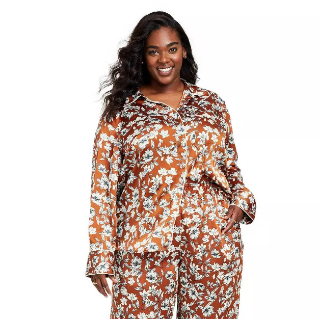 Women's Floral Button Front Blouse - La Ligne x Target Brown | Target