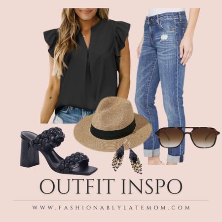  A great outfit to wear to birthday parties! "On sale!”
Fashionablylatemom 
Dokotoo Womens Summer Tops Dressy Casual V Neck Ruffle Short Sleeve Solid Blouses Tops
KUT from the Kloth Catherine Boyfriend Jeans
Syktkmx Women's Braided Heeled Sandals Backless Square Open Toe Block Slide Sandal’s
FURTALK Womens Mens Wide Brim Straw Panama Hat Fedora Summer Beach Sun Hat UPF Straw Hat for Women
FURTALK Womens Mens Wide Brim Straw Panama Hat Fedora Summer Beach Sun Hat UPF Straw Hat for Women
SOJOS Retro Aviator Sunglasses for Women Men,Trendy Rectangle Womens Mens Shades Sun Glasses SJ2202

#LTKshoecrush #LTKstyletip