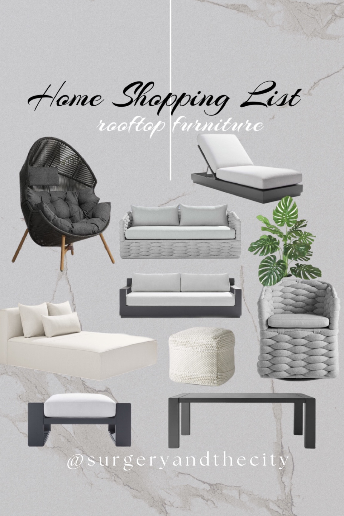 Rooftop furniture
Patio furniture 
Outdoor furniture and plants

#LTKhome