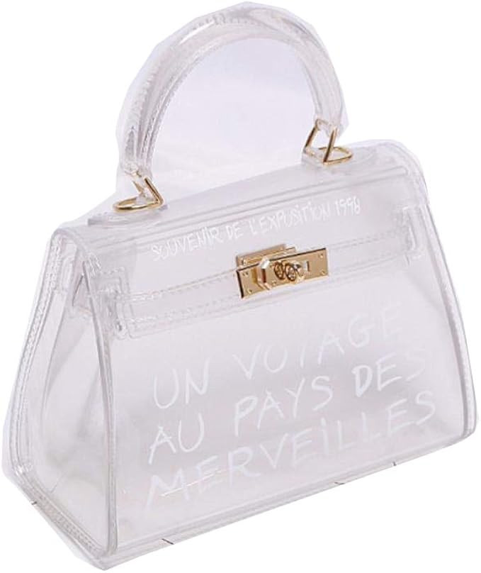 Clear PVC Shoulder Bags Women Candy Color Jelly Bags Purse Solid Handbags Crossbody Bag | Amazon (US)