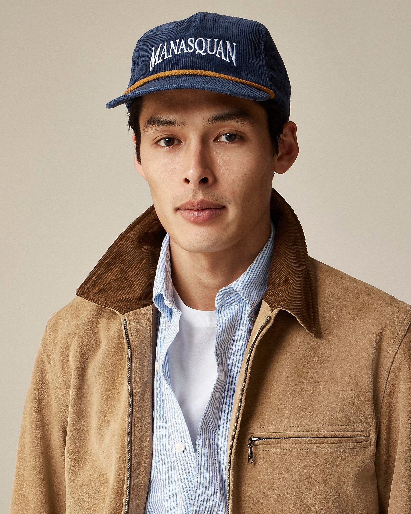 BEAMS PLUS X J.Crew made-in-the-USA embroidered corduroy baseball cap | J. Crew US