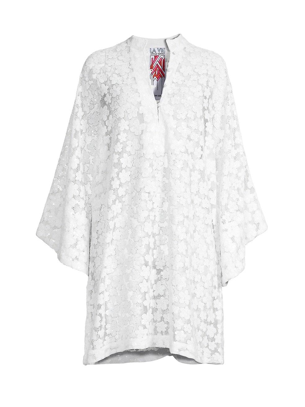 Floral Mesh Mini Caftan | Saks Fifth Avenue