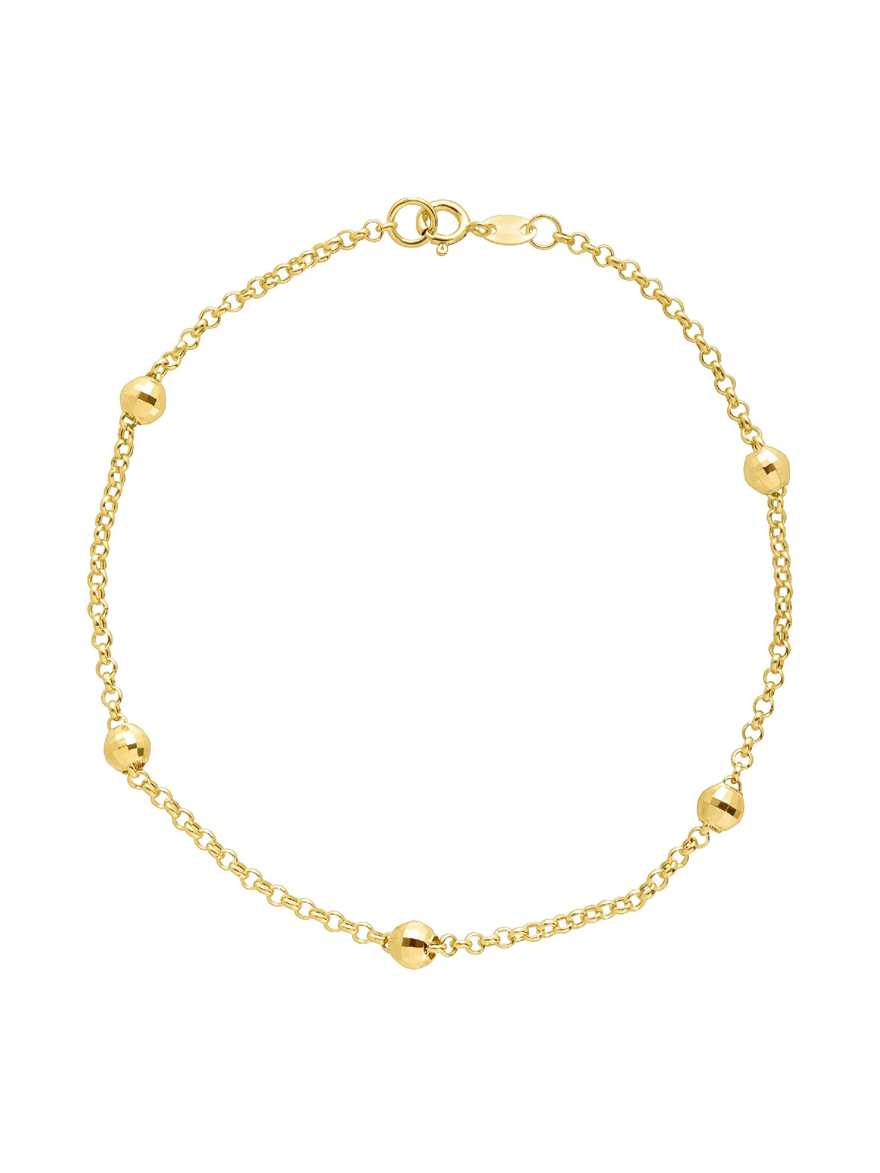 Beaded Shimmer Rolo Chain Bracelet in 10kt Gold | Walmart (US)