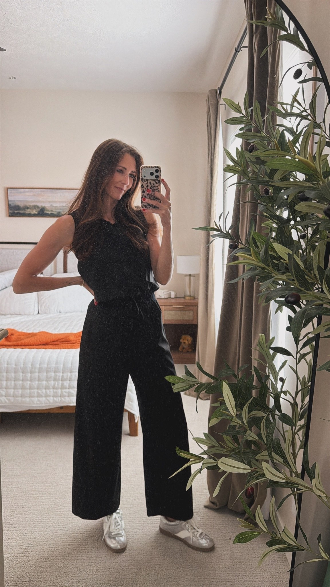 Black jumpsuit
Silver sneakers
Date night outfit

#LTKootd