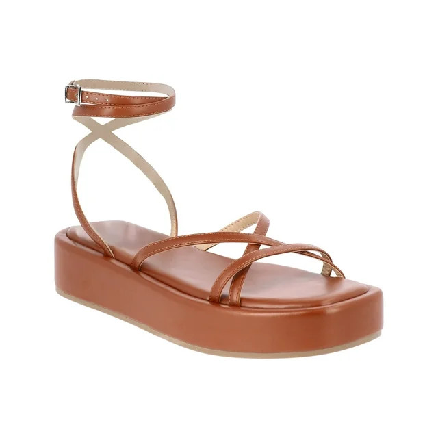 Scoop Women's Platform Strappy Sandals with Adjustable Strap | Walmart (US)