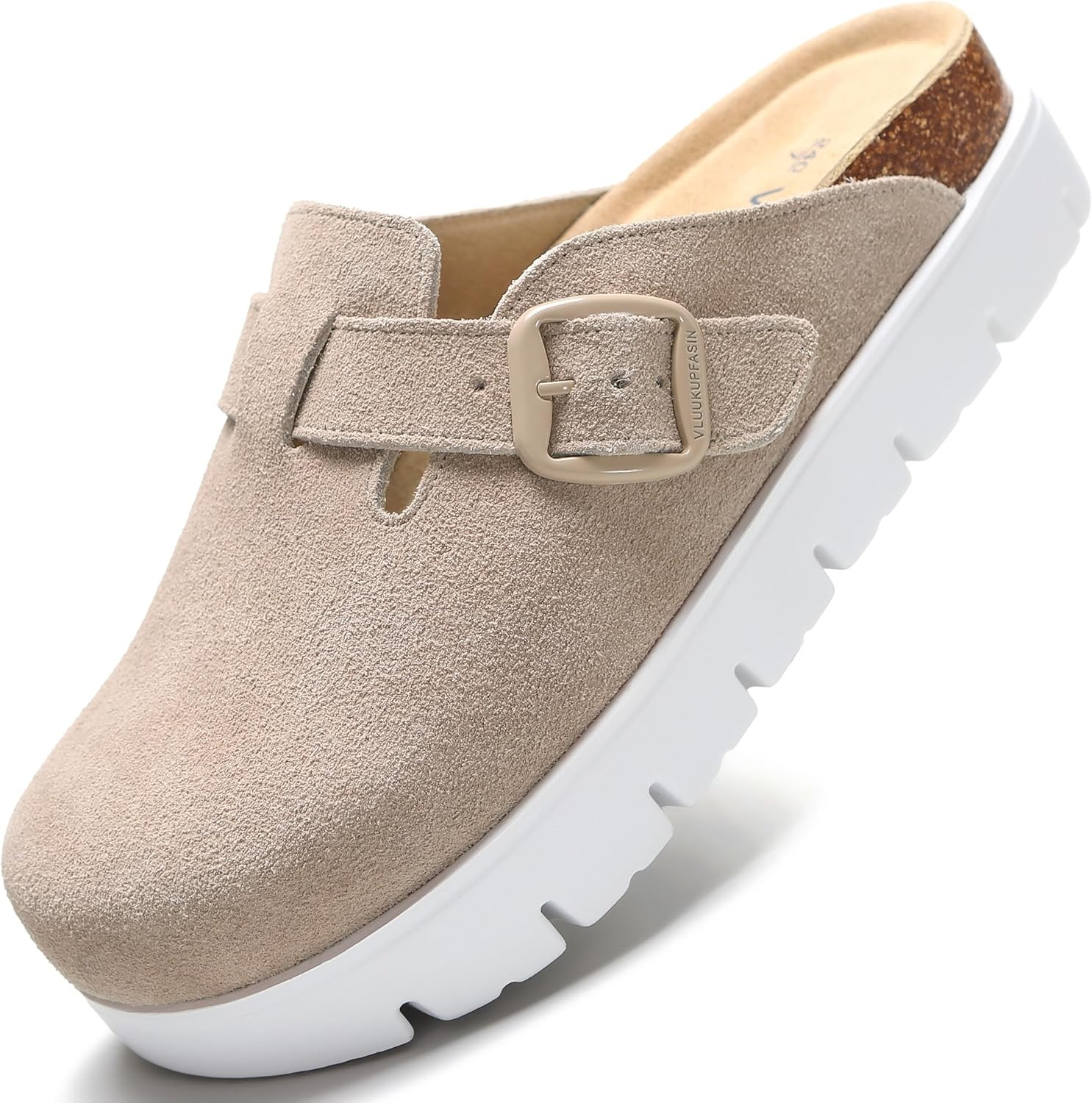 Women's Suede Platform Clogs Chunky Mules Slip On | Amazon (US)