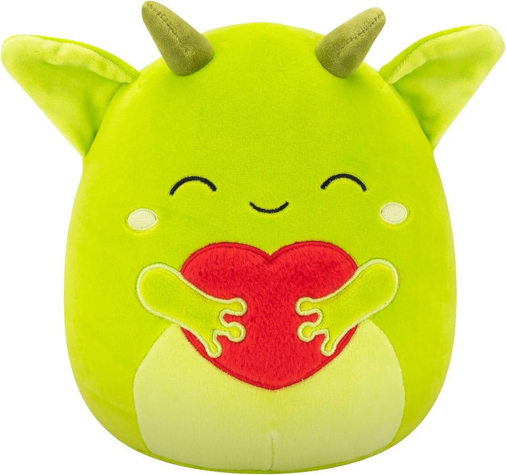 Squishmallows Original 8in Fitzy The Green Goblin Holding Fuzzy Heart – Official Jazwares Valen... | Amazon (US)