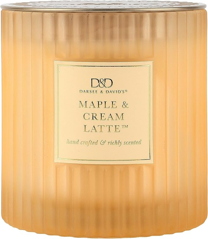 Darsee & David's, Maple & Cream Latte Ribbed Candle, 10 Ounces | Amazon (US)