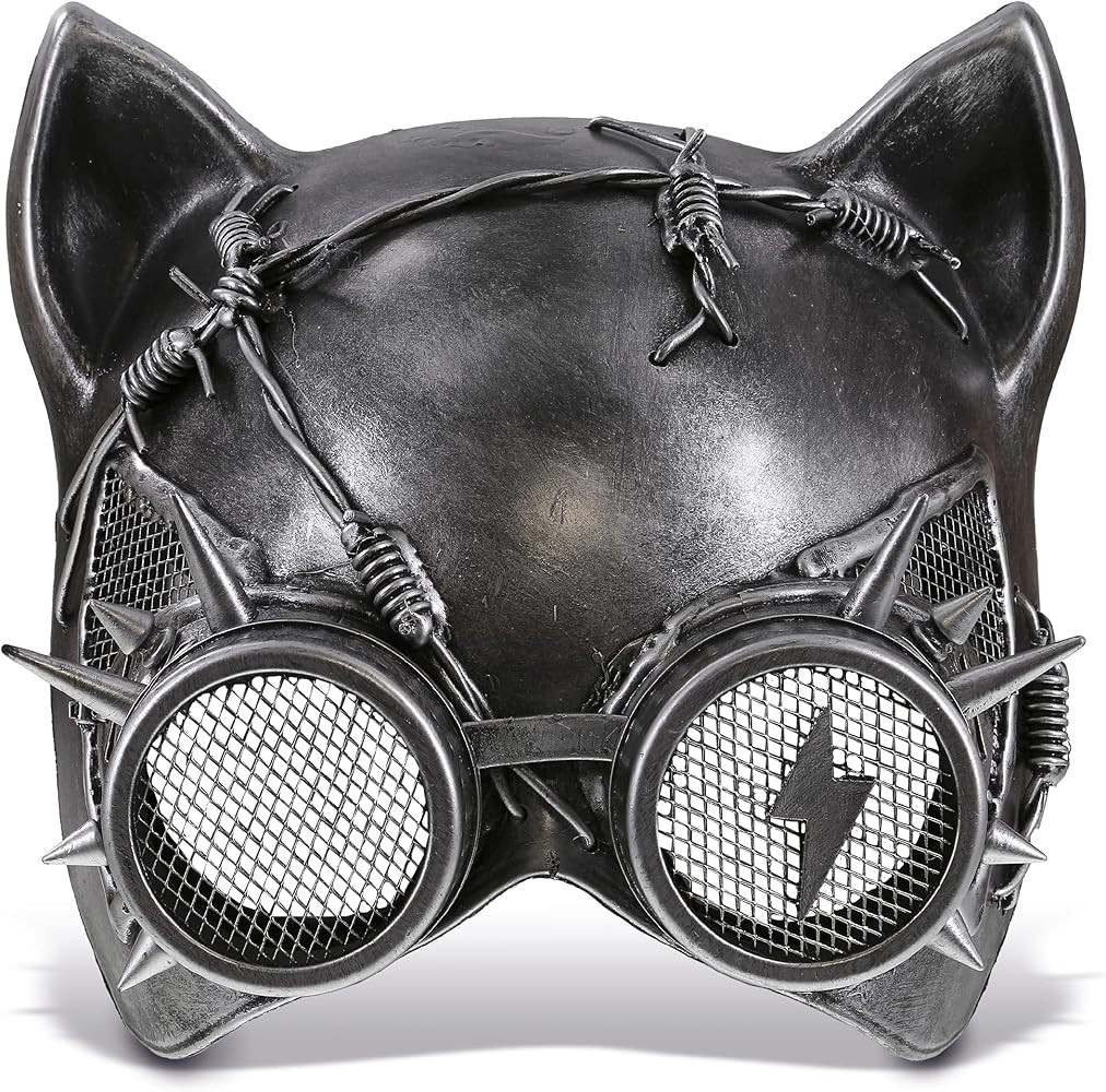 Steampunk Metallic Cat Mask Costume With Goggle Eye Wear | Amazon (US)