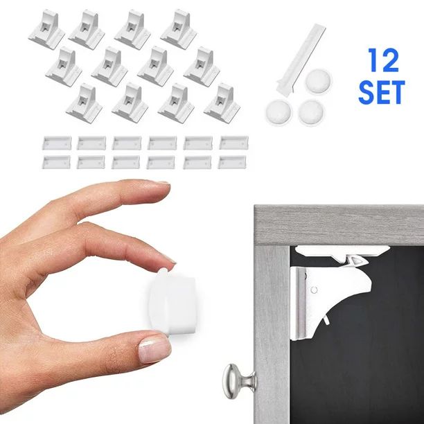 Dnzzs Baby Proofing Magnetic Cabinet Locks (12 Locks and 2 Keys) | Walmart (US)
