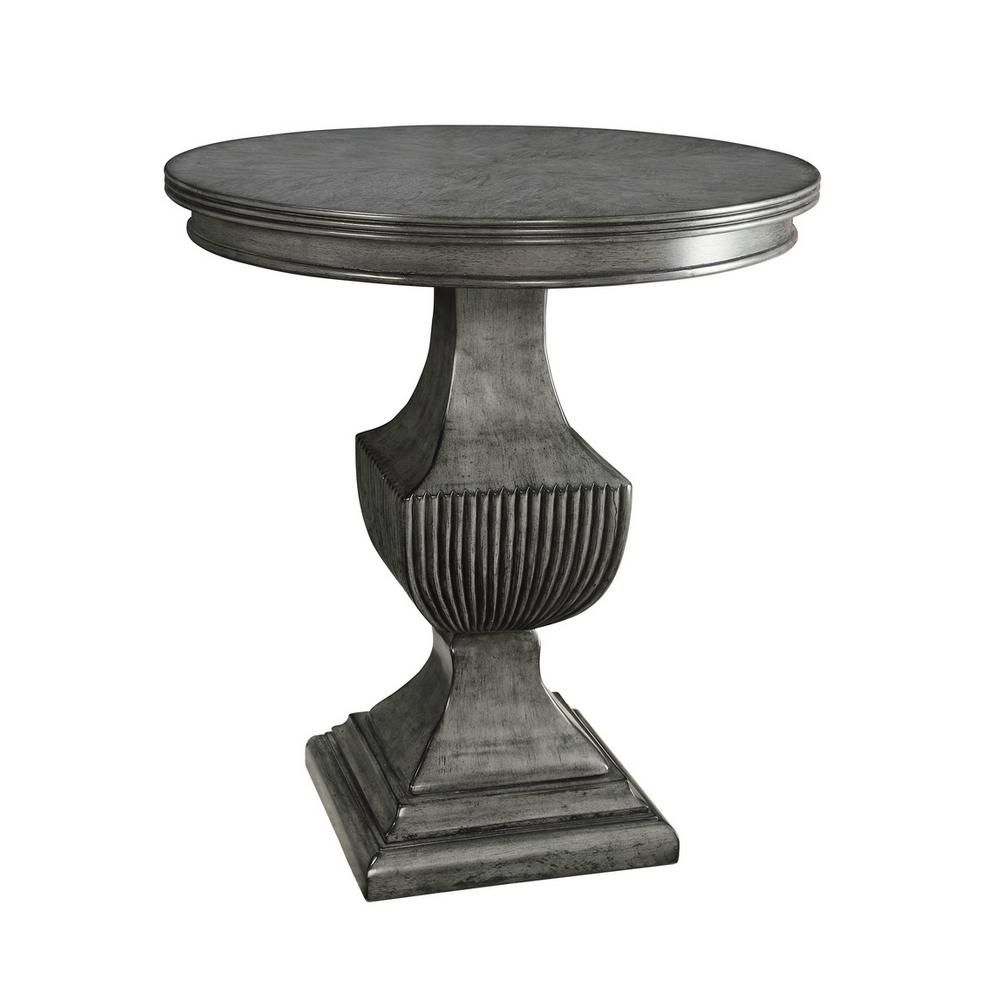Magnet Burnished Grey Round Accent Table | The Home Depot