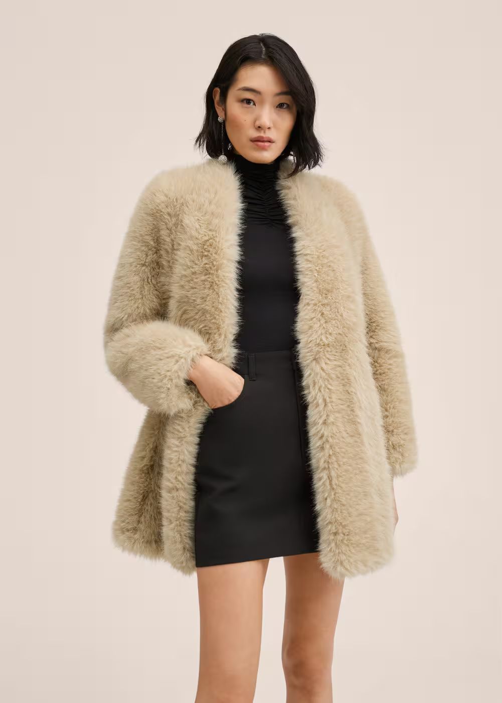 Faux fur coat -  Women | Mango USA | MANGO (US)