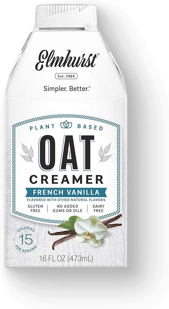 Elmhurst 1925 French Vanilla Oat Creamer, Plant-Based, Vegan, 16 Ounce (Pack of 6) | Amazon (US)