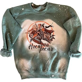QIANRUO Halloween Bleached Shirt Women Funny Hocus Pocus Graphic Tees Fall Long Sleeve Sanderson ... | Amazon (US)