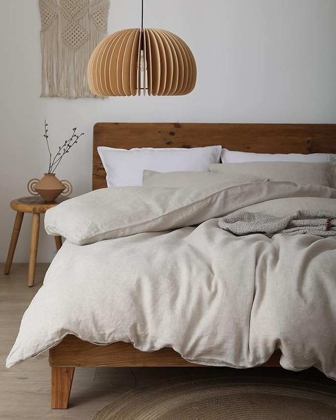 XZ XIFA Linen Duvet Cover Queen Size,100% Natural French Flax, Breathable & Durable Bedding, Farm... | Amazon (US)