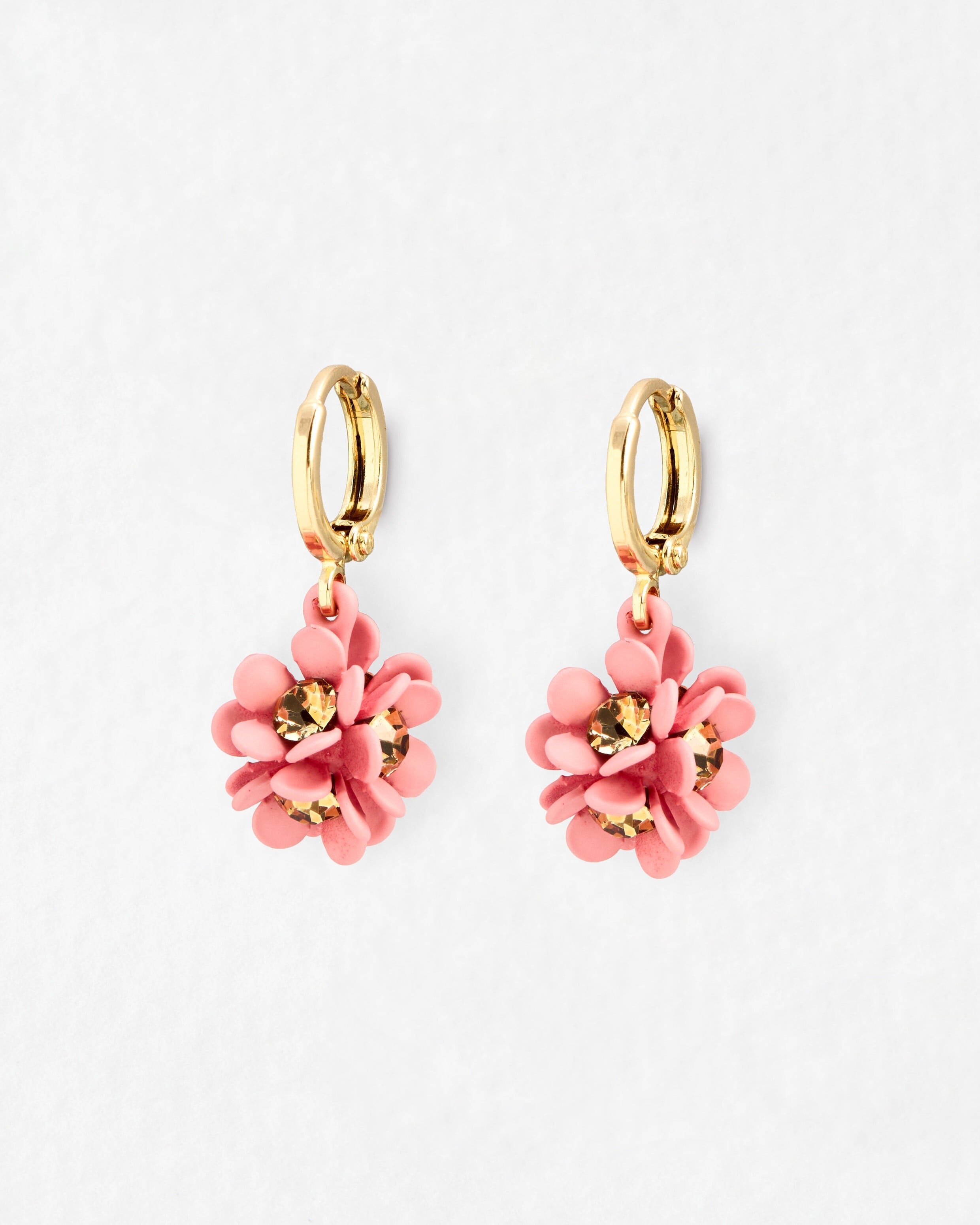 Savannah Pink Flower Cluster Drop Earrings | Oliver Bonas (Global)