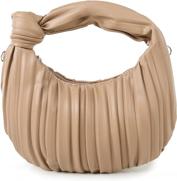 Knotted Handbag Purses Women Pleated Ruched Clutch Purse Faux Leather Crossbody Dumpling Bags Cut... | Amazon (US)
