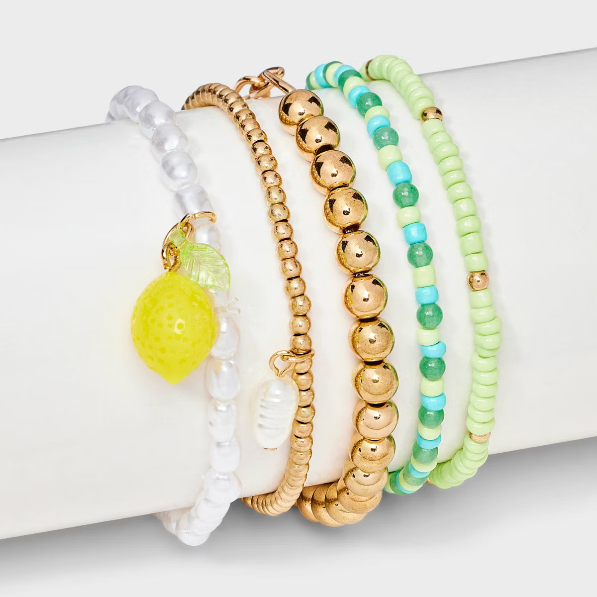 Mixed Lemon Charm and Beaded Bracelet Set 5pc - Wild Fable™ | Target