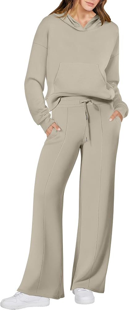 ANRABESS Womens Two Piece Outfits Hoodies Sweatsuits Fall Casual Loose Wide Leg Sweat Lounge Sets... | Amazon (US)