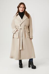 Plus Size Faux Suede Trench Coat | Forever 21 (US)