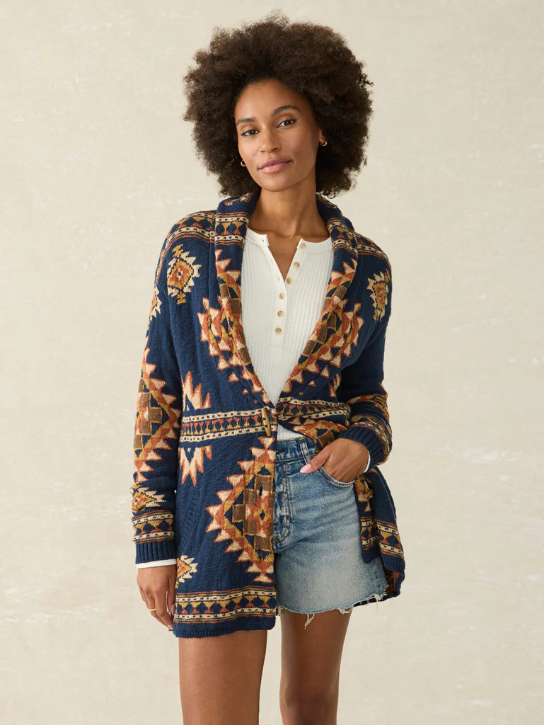 B.YELLOWTAIL Lodge Cardigan - Wolf Mountain | Faherty