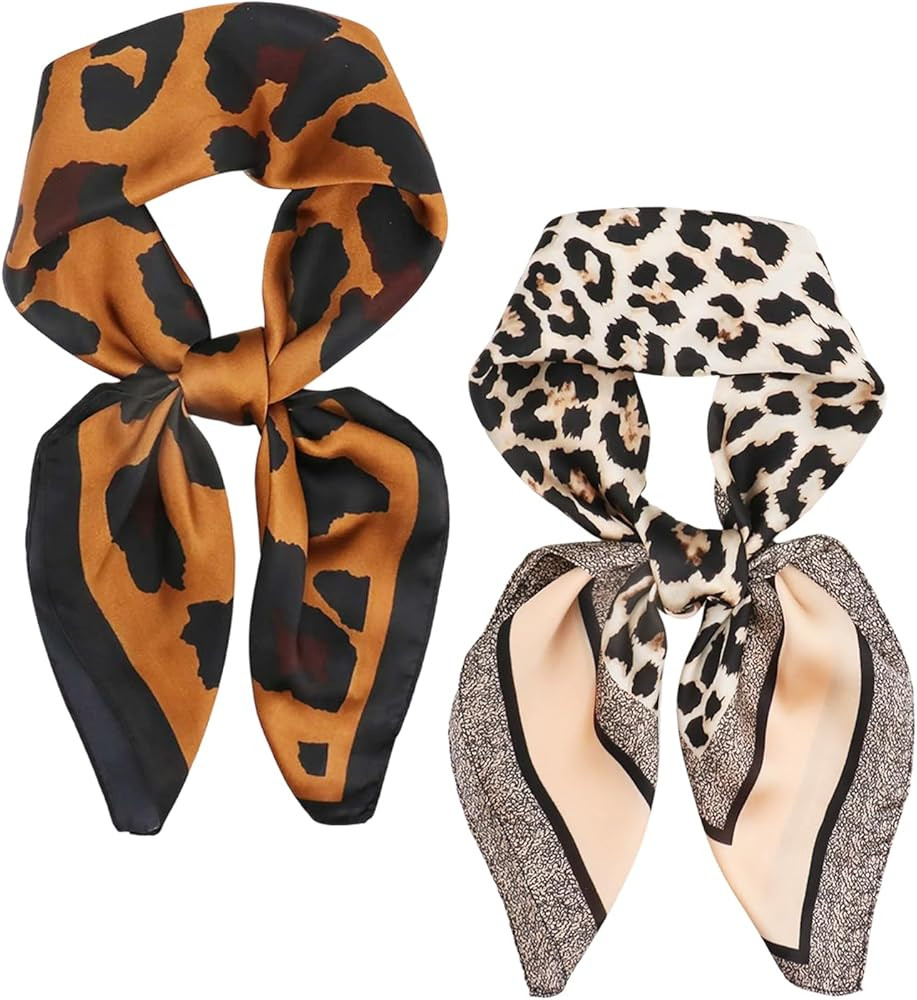 vimate Head Scarf for Women Hair 27'' Square Satin Silk Feeling Bnadana Neck Scarf Handbag Access... | Amazon (US)