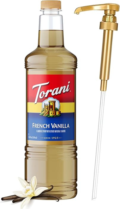 Torani French Vanilla Coffee Syrup 1 Liter Bottle with Pump Dispenser – Flavored Syrup with Pur... | Amazon (US)