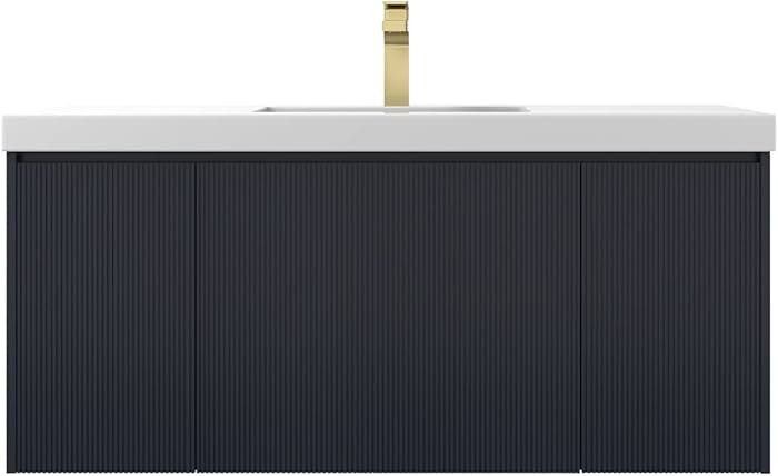 Blossom Positano 48 Inch Wall Mounted Floating Bathroom Vanity with Acrylic Sink | All Wood Cabin... | Amazon (US)