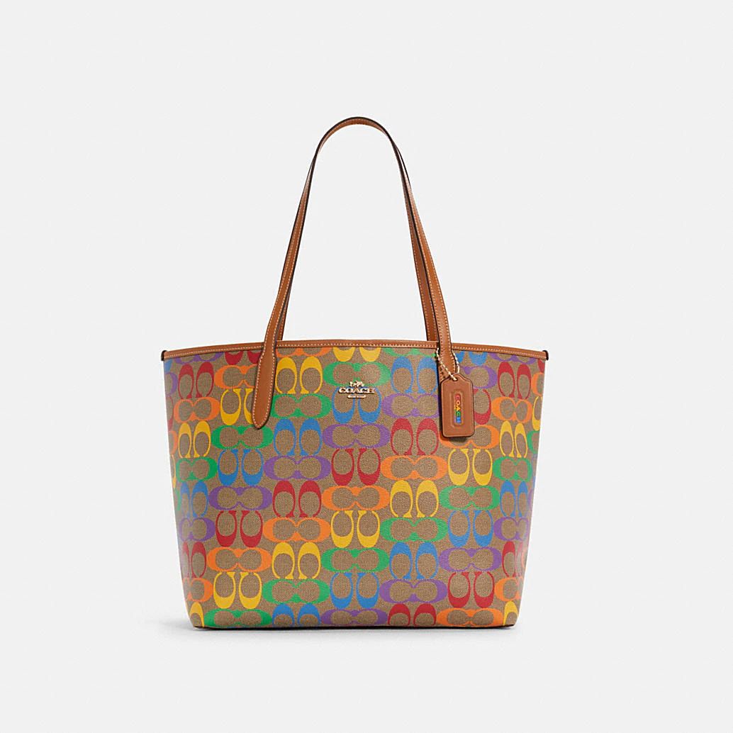 City Tote in Rainbow Signature Canvas | Coach Outlet