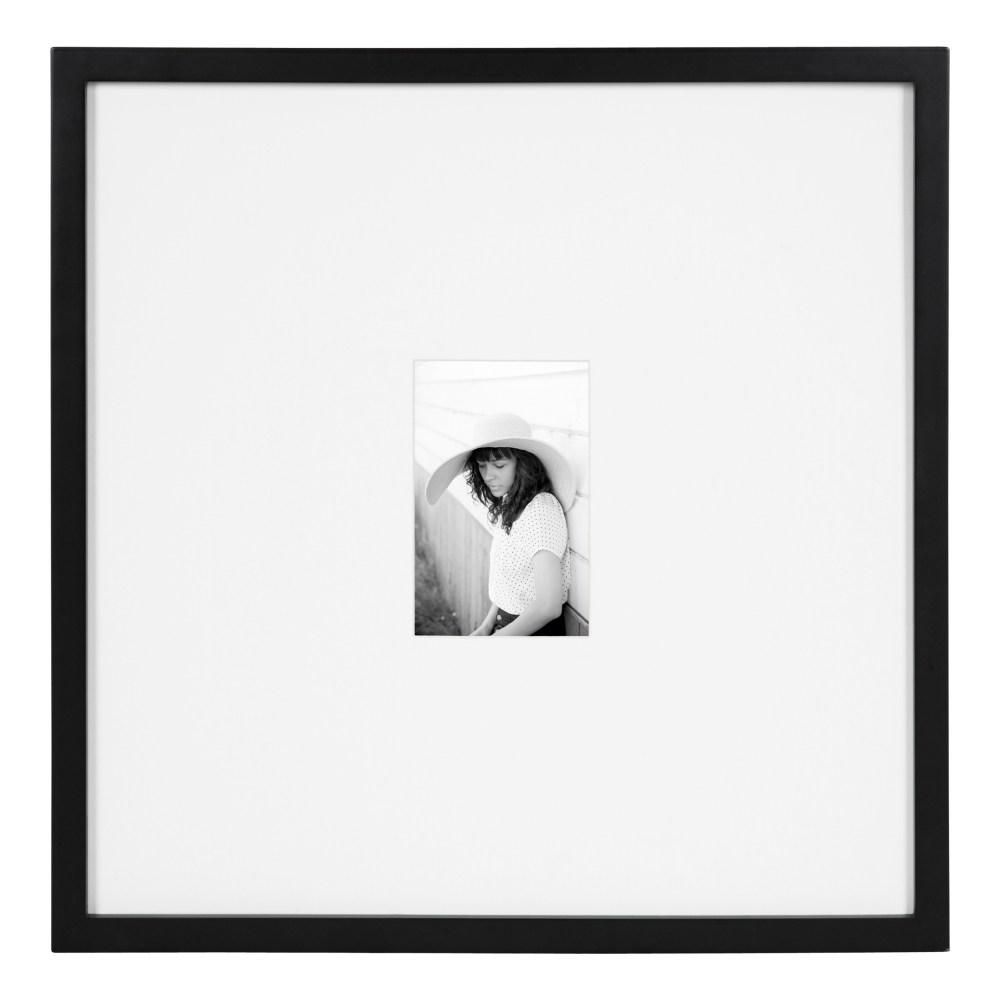 DesignOvation Gallery 17 in. x 17 in. matted to 4 in. x 6 in. Black Picture Frame-216724 - The Ho... | The Home Depot