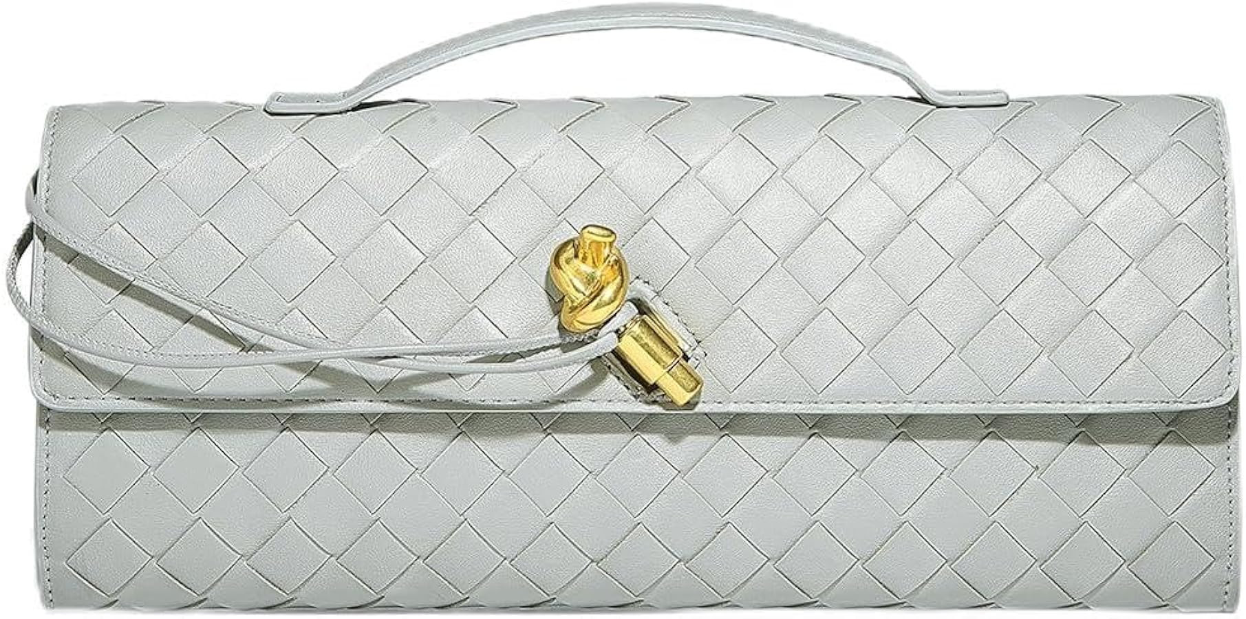 Trendy Woven Evening Clutch Purses for Women Evening Bags Handbags PU Leather Purse with Removabl... | Amazon (US)