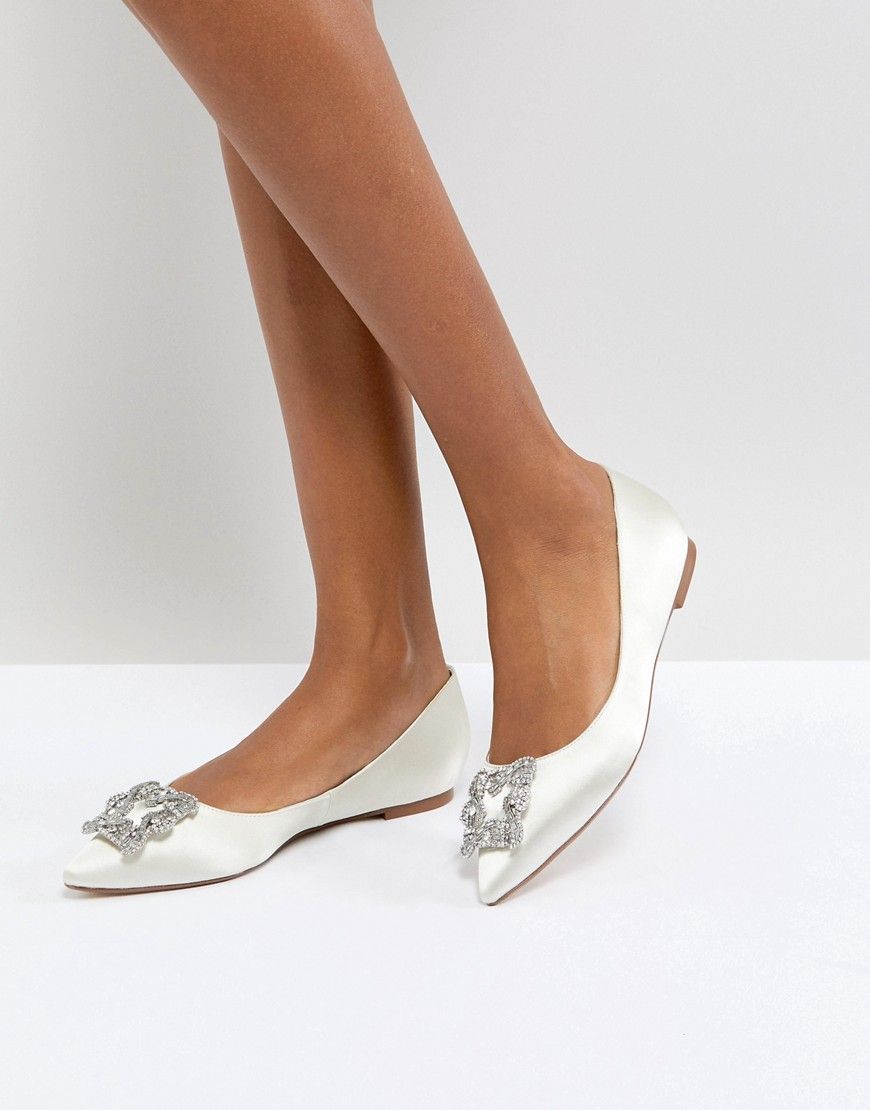 Dune London Bridal Briella Embellished Flat Shoes | ASOS UK