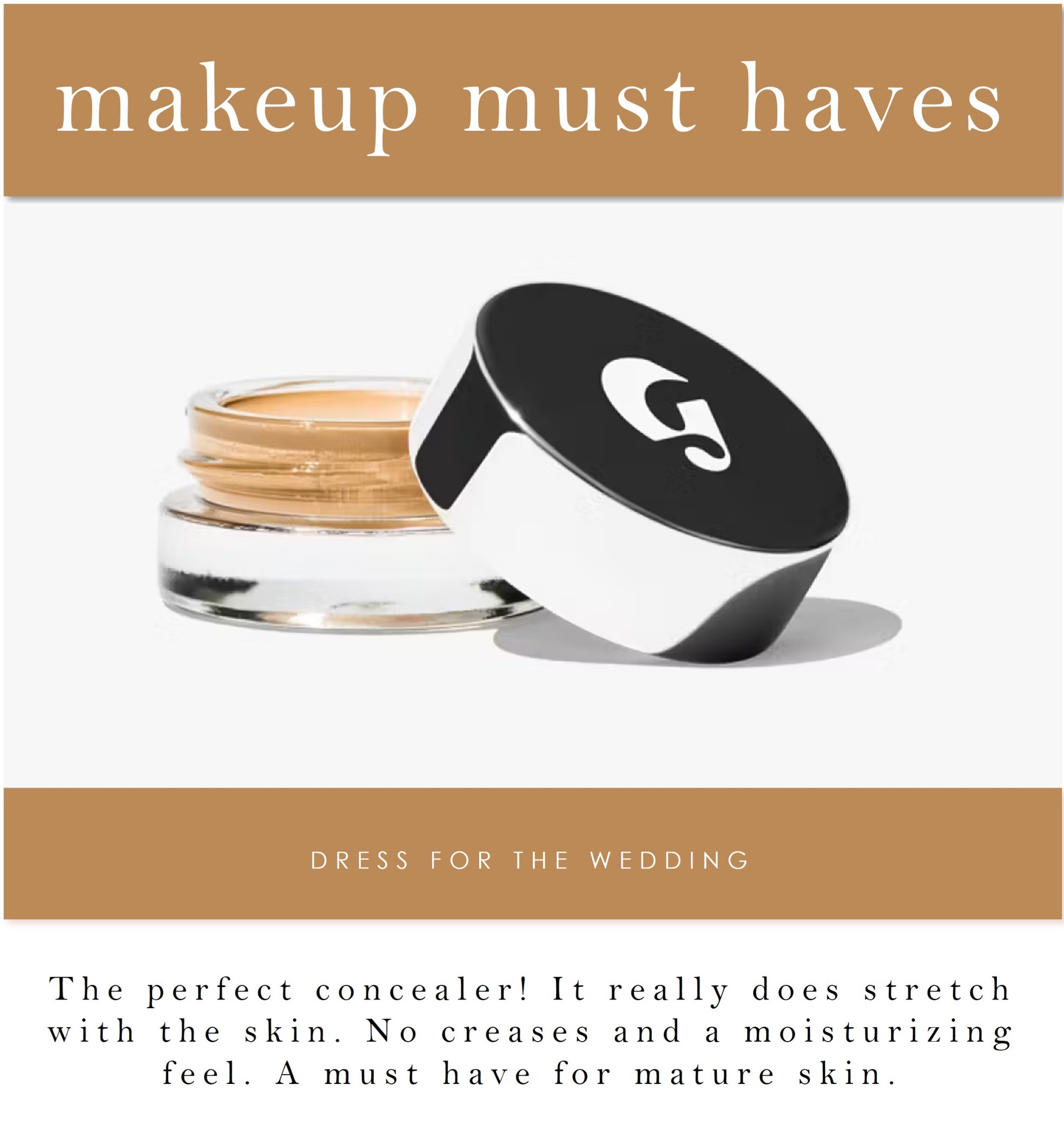 Best concealer! Glossier stretch balm. Great coverage, perfect for mature skin, no creases, best under eye concealer. Stocking stuff, best beauty finds, makeup over 40, gift for her. 

#LTKover40 #LTKGiftGuide #LTKbeauty