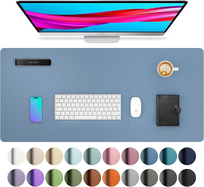 Aothia Leather Desk Pad Protector, Large Mouse Pad, Office Desk Mat, Non-Slip PU Leather Desk Blo... | Amazon (US)
