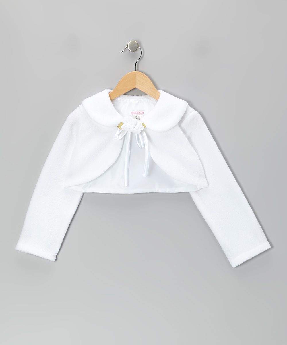 Kid's Dream Girls' Boleros White - White Rose Bolero - Toddler & Girls | Zulily