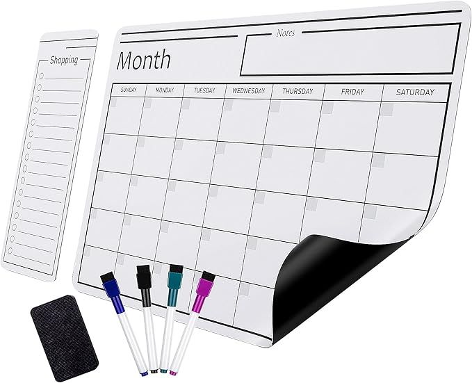 Amazon Basics Magnetic Dry Erase Whiteboard Calendar, 12" x 17" | Amazon (US)