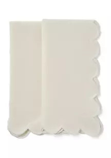 Crown & Ivy™ Set of 2 Scalloped Napkins | Belk