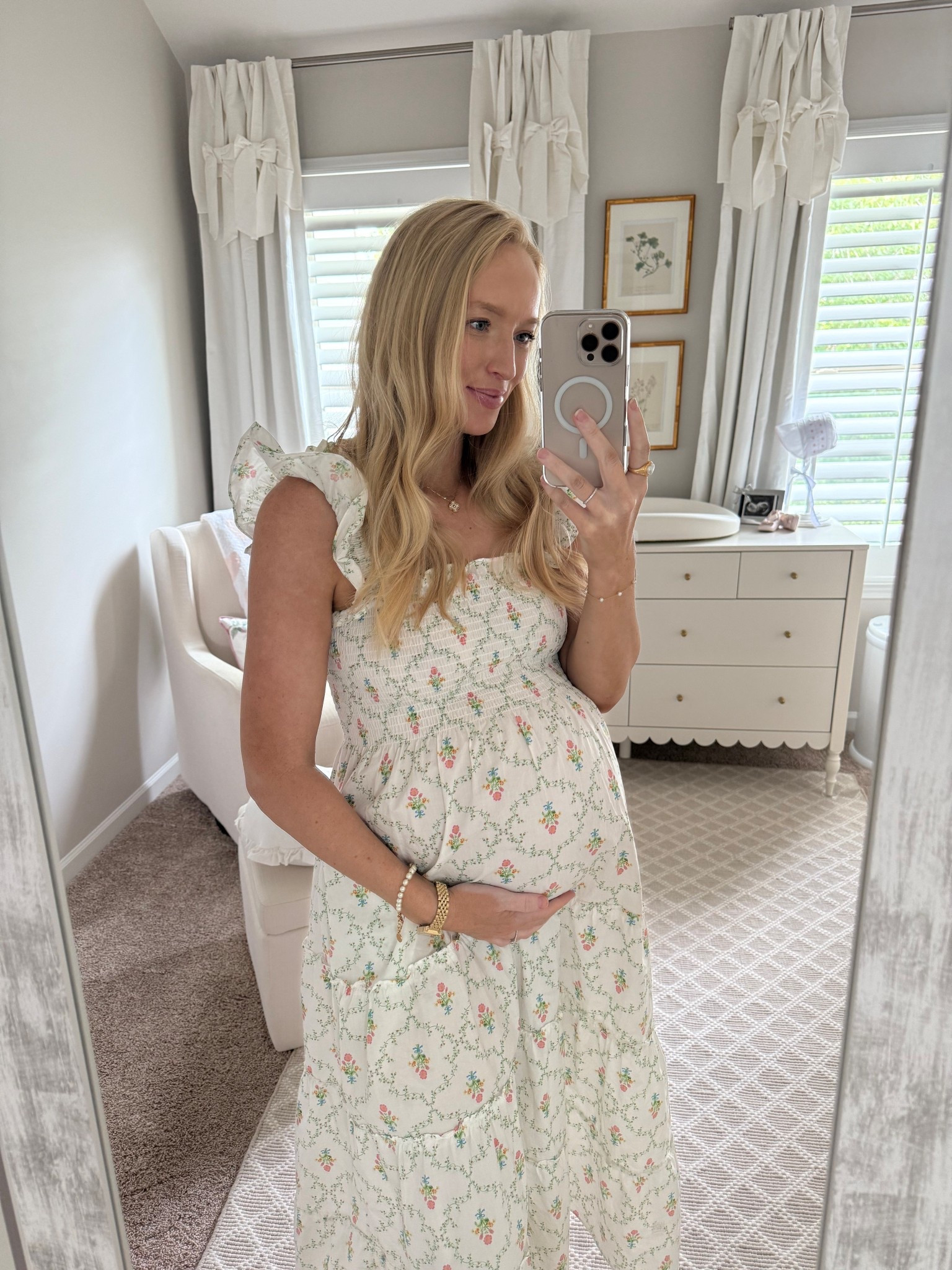 Living in my hill house nap dresses this summer! They are so perfect for pregnancy and postpartum. I’m wearing my normal size small! 

Bump style // nursing friendly // daily outfit // girl nursery  

#LTKSeasonal #LTKBump