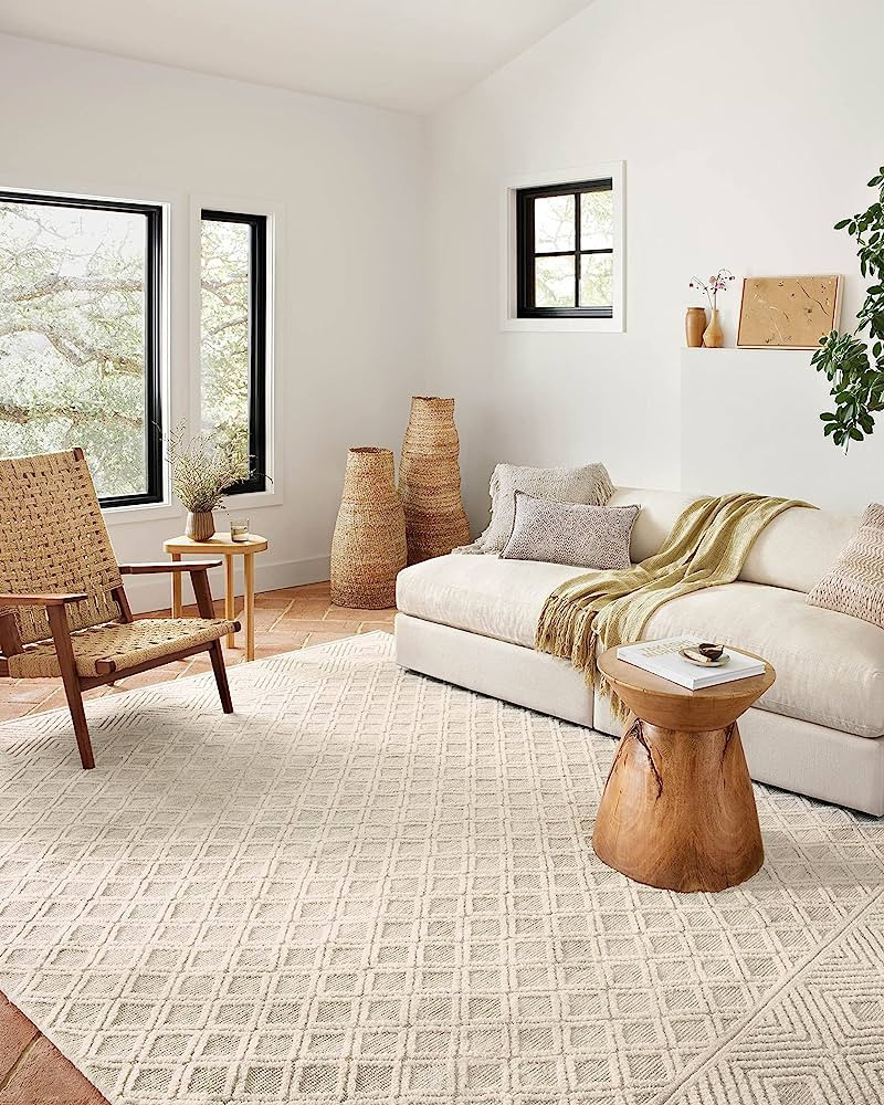 Loloi II Neda Collection NED-04 Ivory / Natural, Transitional 5'-0" x 7'-6" Area Rug | Amazon (US)