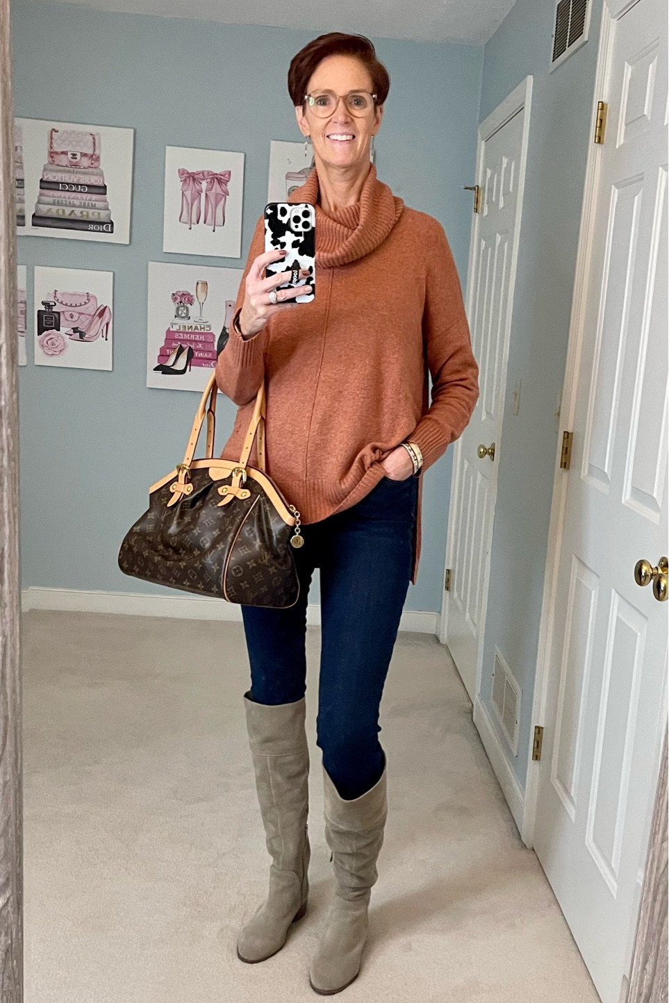 Love the rust orange color of this sweater, linked similar, with jeans and tall boots. Adding the luxury bag to complete the outfit.

Madewell jeans

Fall outfit, rust orange sweater, jeans, tall boots, luxury bag

#LTKstyletip #LTKSale