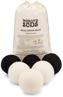 Molly's Suds Wool Dryer Balls | Natural Fabric Softener, Hypoallergenic, Reusable, Unscented, Red... | Amazon (US)